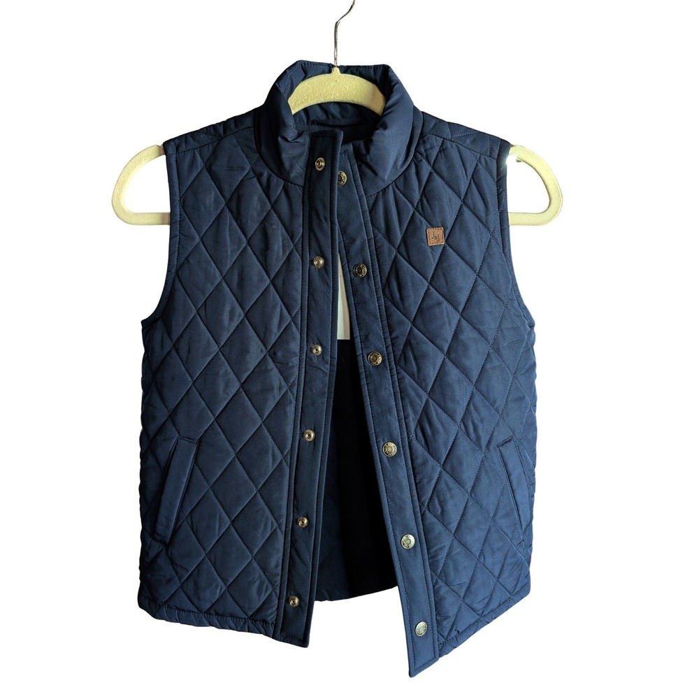 Janie‎ and Jack Boys Navy Blue Quilted Snap Front Vest Size 7-8 NWT